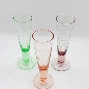 Set of 3 Etched Shot Glasses